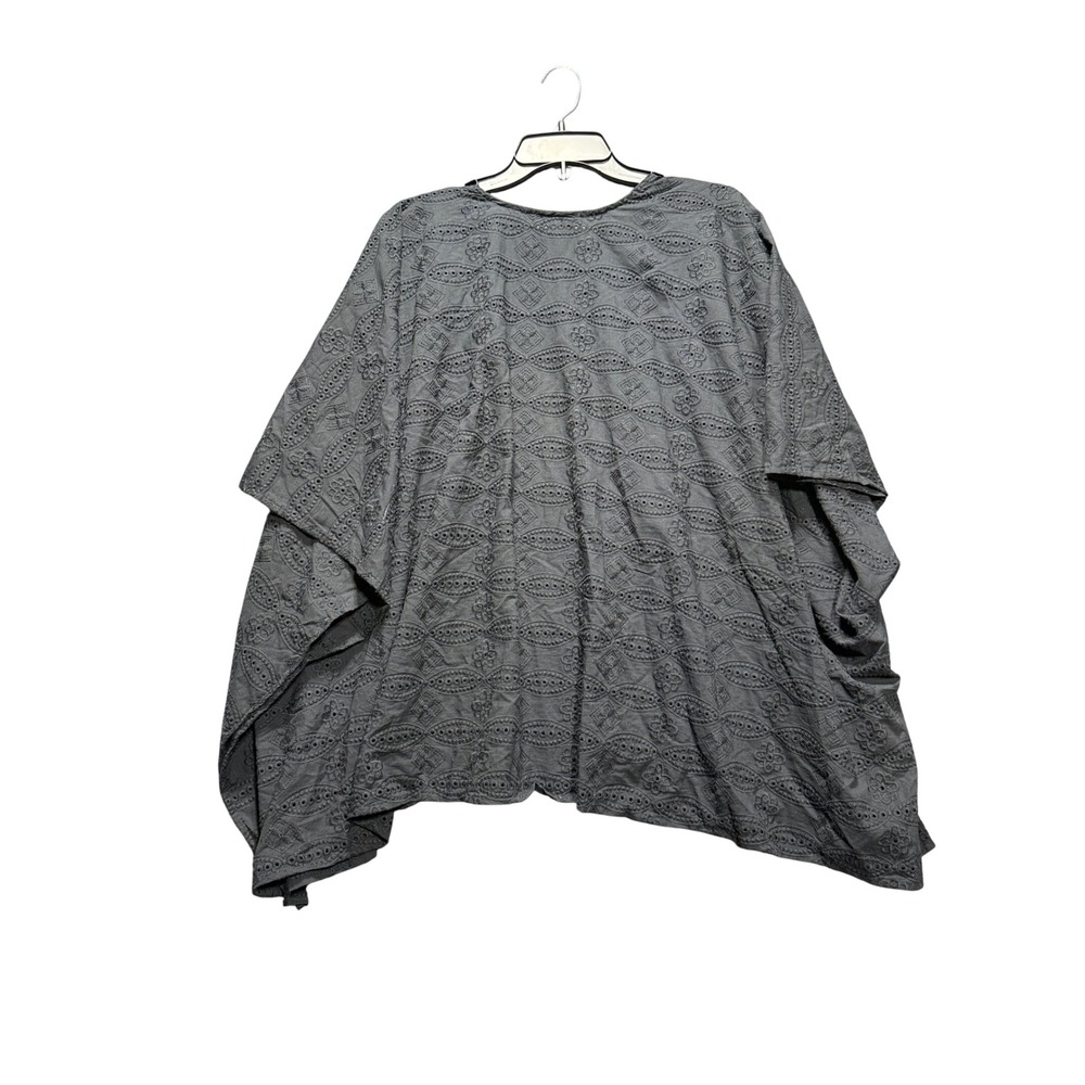 Torrid Kimono Wrap Women One Size Black Eyelet Cotton Open Front Shrug